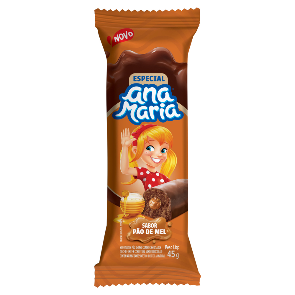 BOLO CENOURA RECHEIO CHOCOLATE ANA MARIA QD+ PACOTE 35G