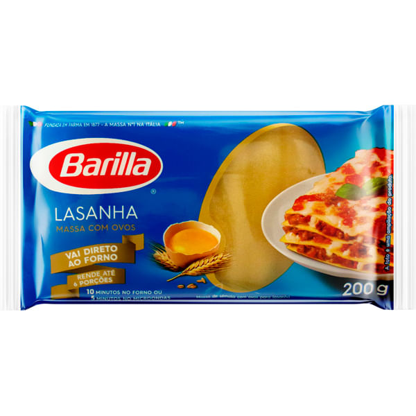 MAC BARILLA C/OVOS LASANHA 200G