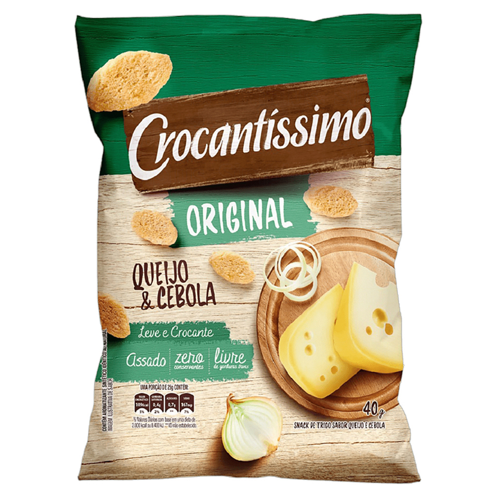 CROCANTISSIMO 40G QUEIJO E CEBOLA