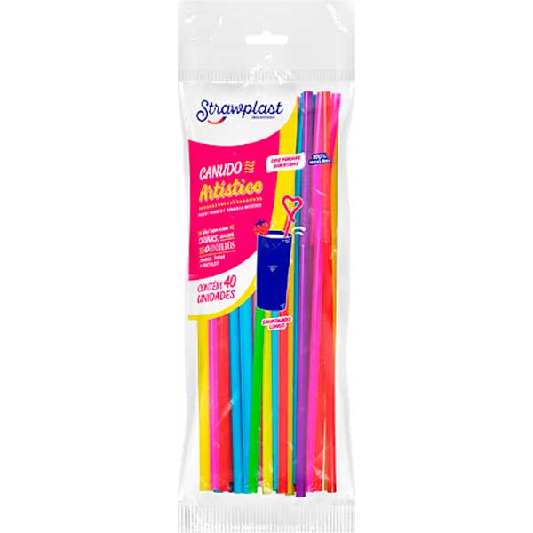 CANUDO STRAWPLAST ARTIST FLEX NEON 40UN