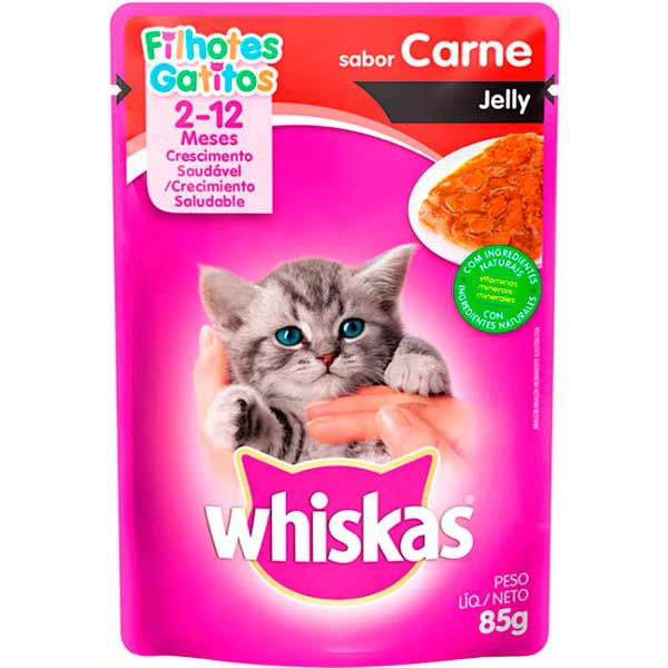RACAO WHISKAS FILHOTES CARNE 85G