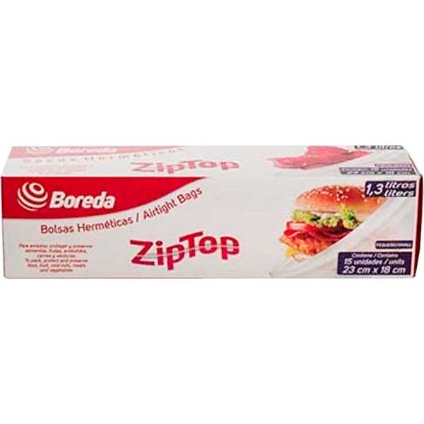 SACOS HERMETICOS ZIP TOP BOREDA PEQ 15UN