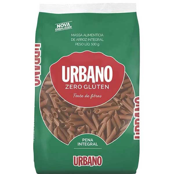 MACARRÃO DE ARROZ INTEGRAL PENNE URBANO PACOTE 500G