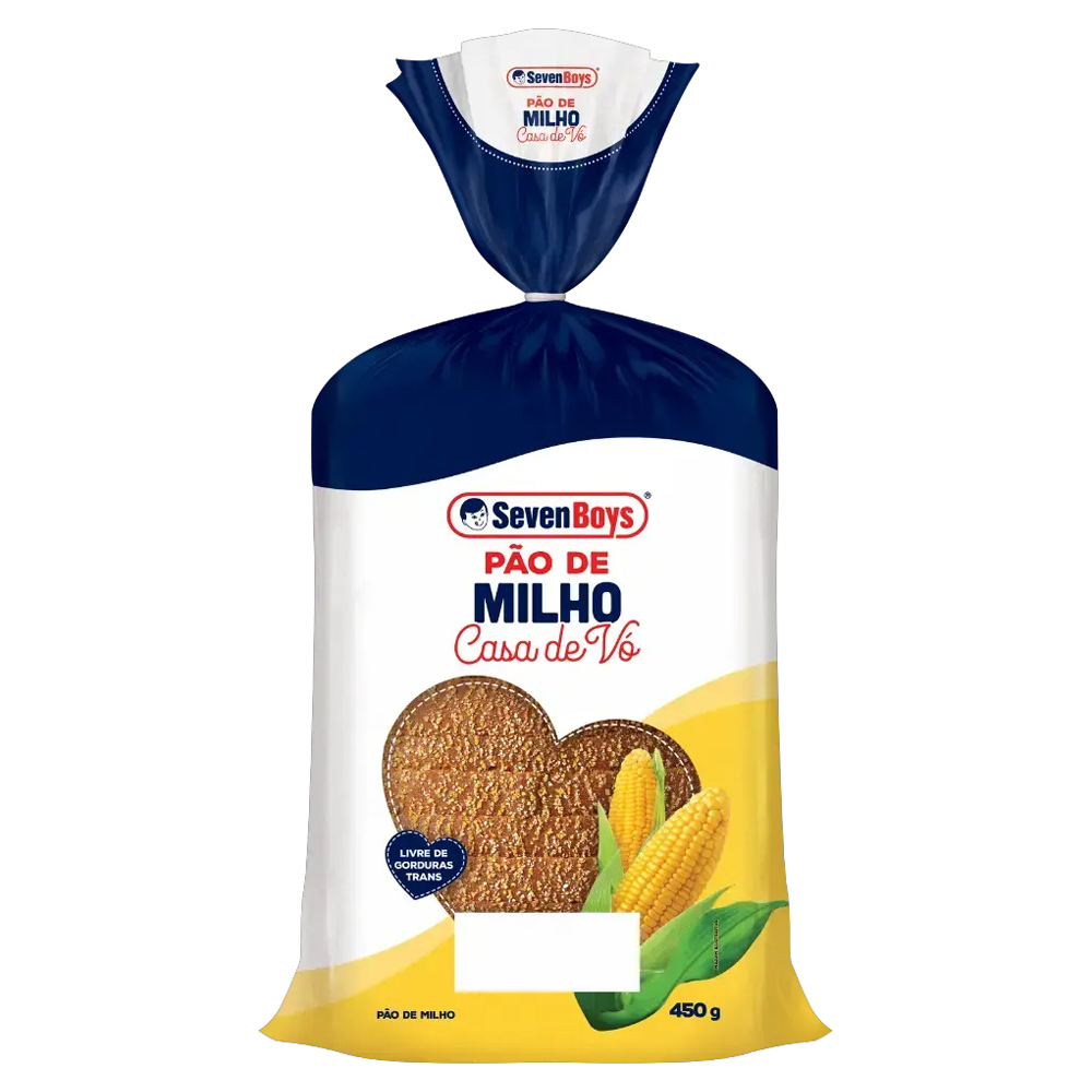 PAO SEVENBOYS CASA DE VO 450G MILHO