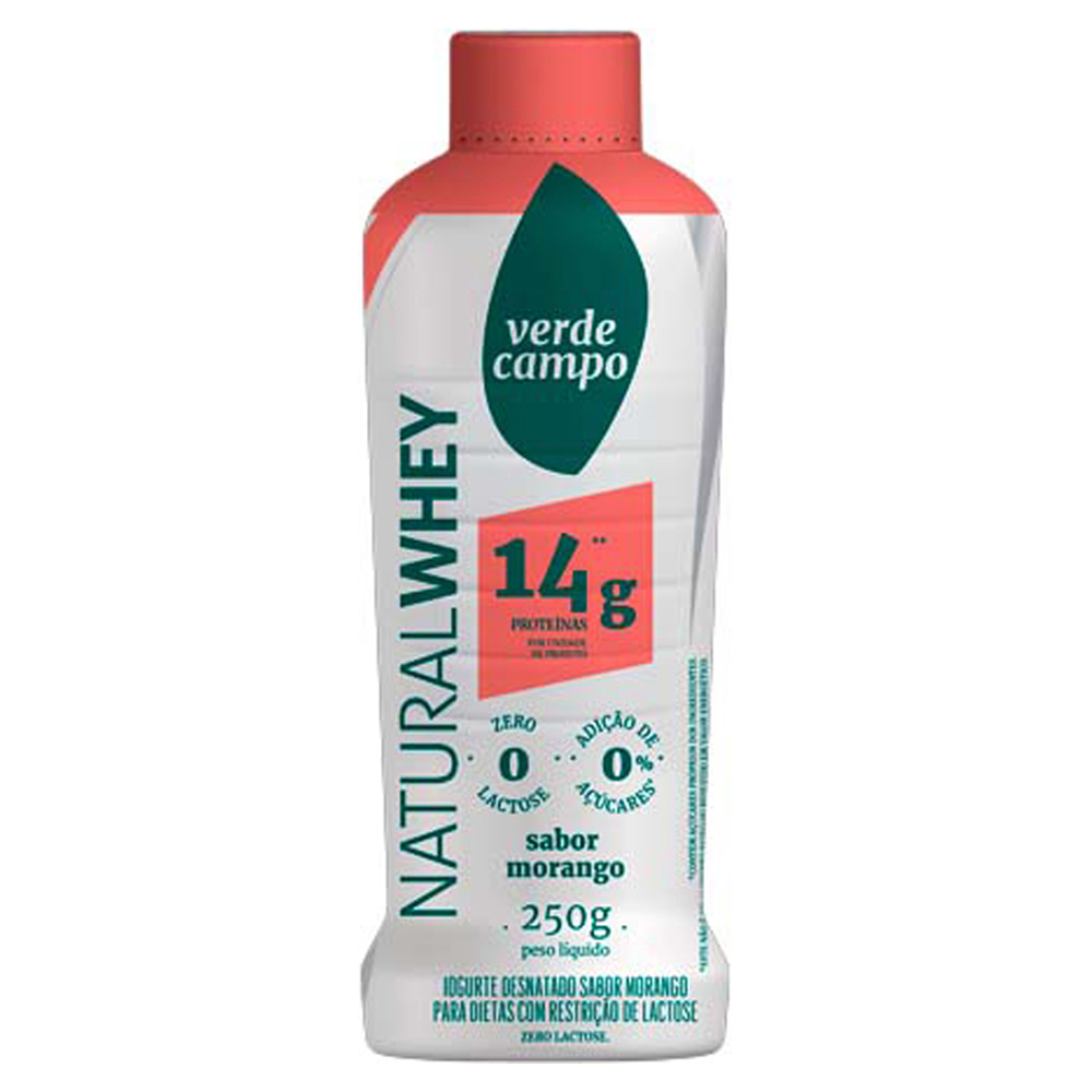 IOGURTE VERDE CAMPO 250G WHEY 15 MORANGO