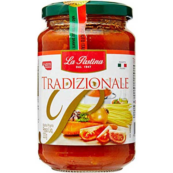 MOLHO DE TOMATE TRADIZIONALE LA PASTINA VIDRO 320G