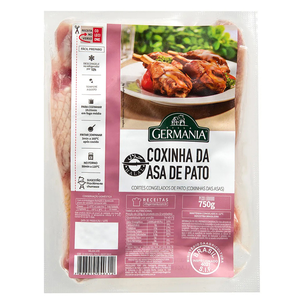 COXINHA DA ASA GERMANIA PATO 750G