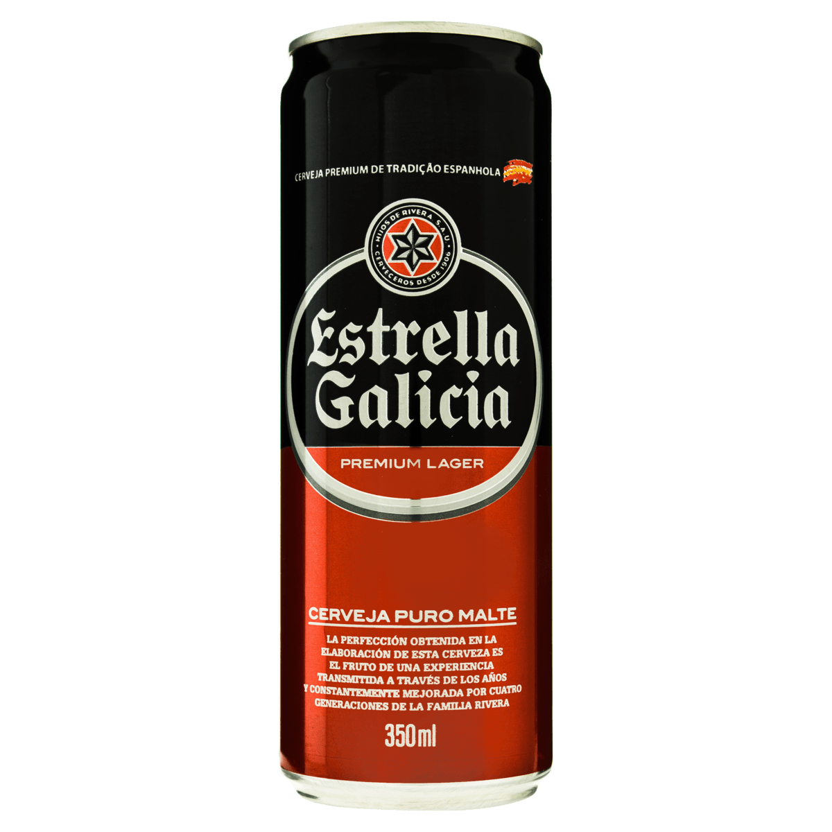 CERVEJA LAGER PURO MALTE ESTRELLA GALICIA LATA 350ML