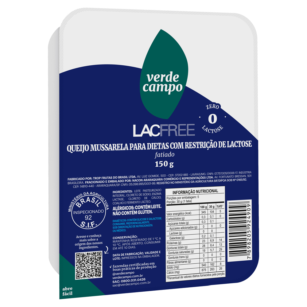 QUEIJO LACFREE MUSSARELA ZERO LACT