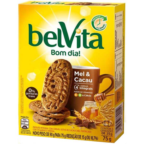 BISC BELVITA 3X25G MEL E CACAU