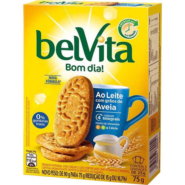 BISC BELVITA 3X25G LEITE COM AVEIA