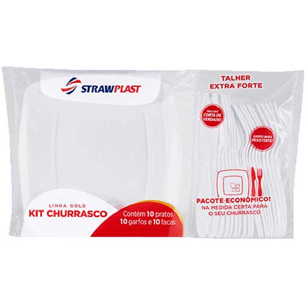 KIT PARA CHURRASCO STRAWPLAST 10 UN