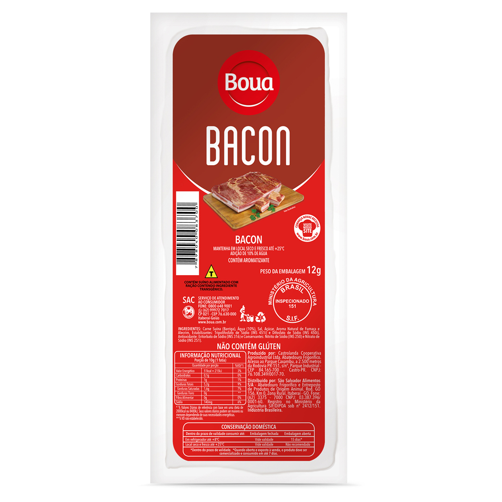 BACON EM TABLETES BOUA KG