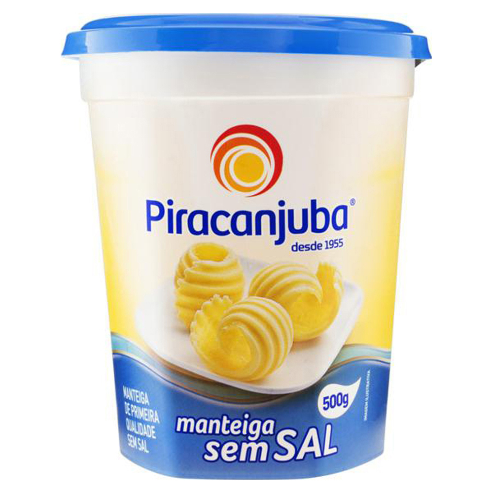 MANTEIGA PIRACANJUBA 500GR S/ SAL POTE