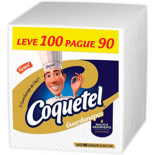 GUARDANAPO COQUETEL 22X23CM LV100 PG90