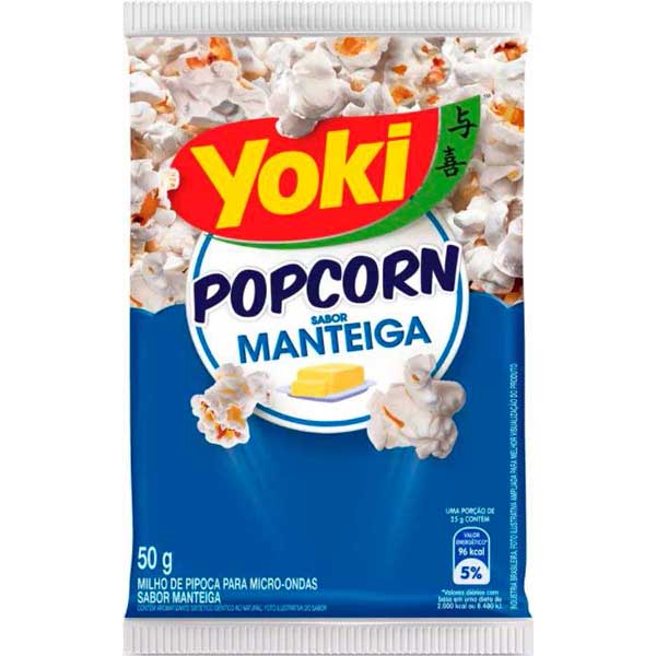 PIPOCA PARA MICRO-ONDAS MANTEIGA LIGHT YOKI PACOTE 50G