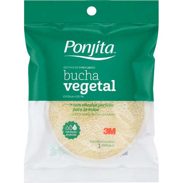 BUCHA VEGETAL PARA BANHO ESFOLIAÇÃO PROFUNDA PONJITA