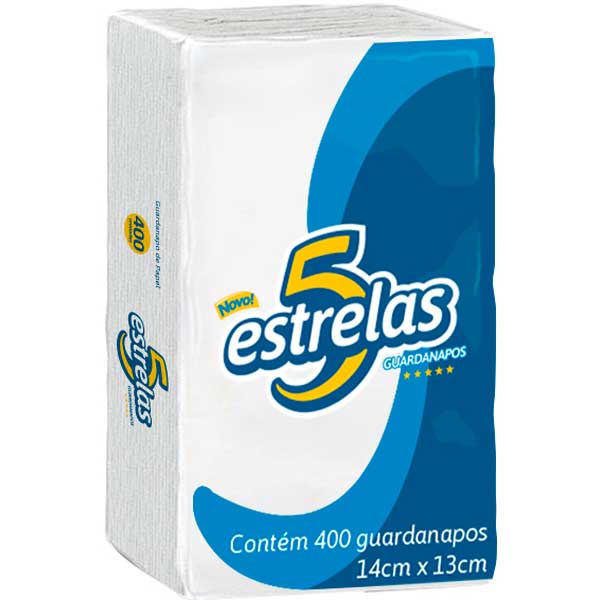 GUARDANAPO 5 ESTRELAS SEDA 14X13CM 400UN