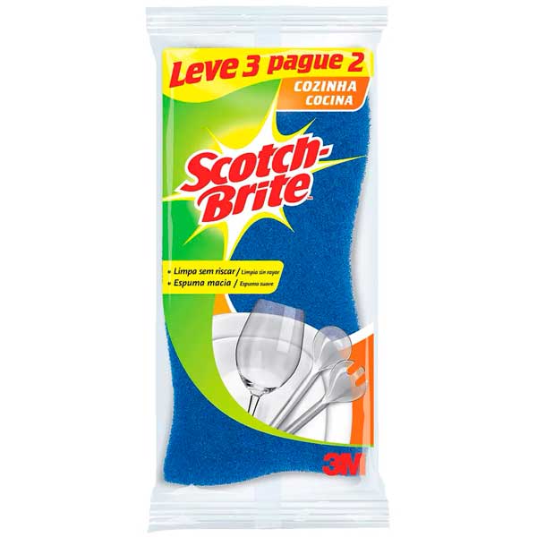 ESPONJA 3M N RISCA AZUL LV3PG2