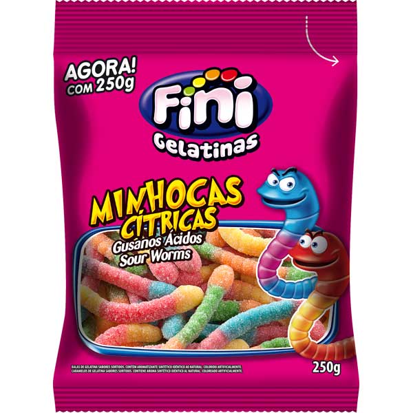 BALA FINI 250G MINHOCAS CITRICAS