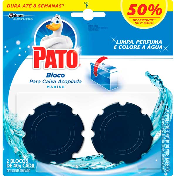 DETERGENTE SANITÁRIO BLOCO PARA CAIXA ACOPLADA MARINE PATO 40G PROMO