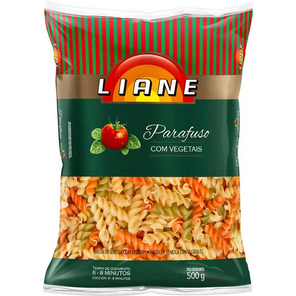 MACARRÃO LIANE PARAFUSO VEGETAIS 500G