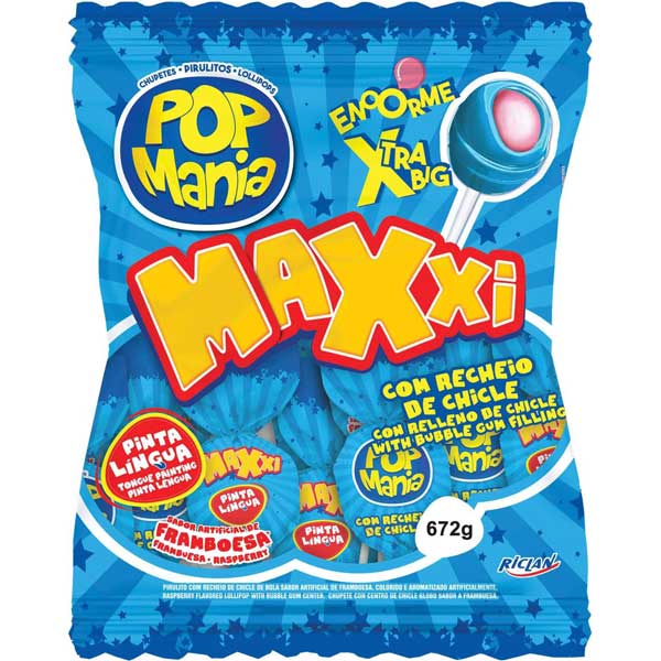 PIRULITO POP MANIA MAXXI FRAMBOES 672G