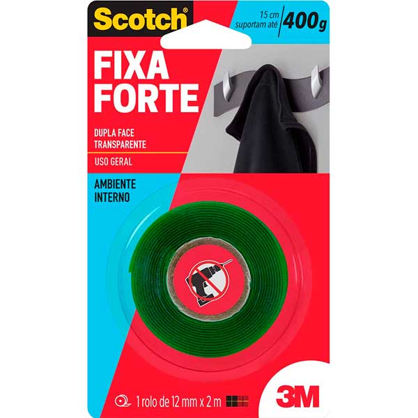 FITA DUPLA FACE 3M TRANSP 12MMX2M