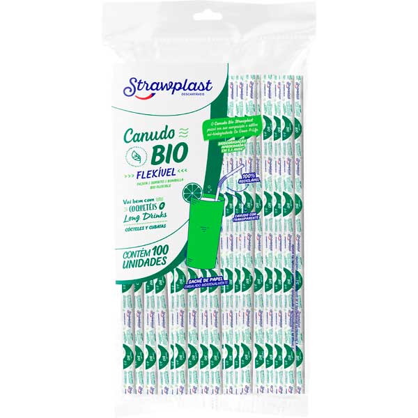 CANUDO STRAWPLAST BIO FLEX PACOTE 100UN