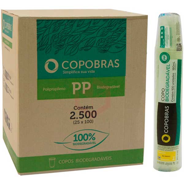 COPO DESCART COPOBRAS BIODEG 180MLX100UN