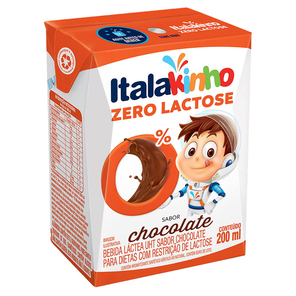BEBIDA LÁCTEA ITALAKINHO CHOCOLATE ZERO LACTOSE 200ML