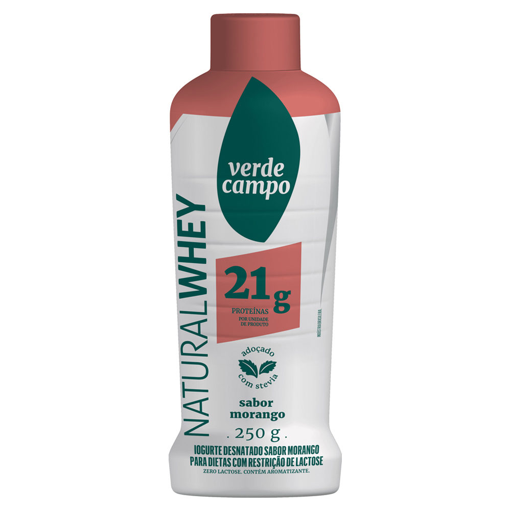 IOGURTE VERDE CAMPO 250G WHEY 21 MORANGO