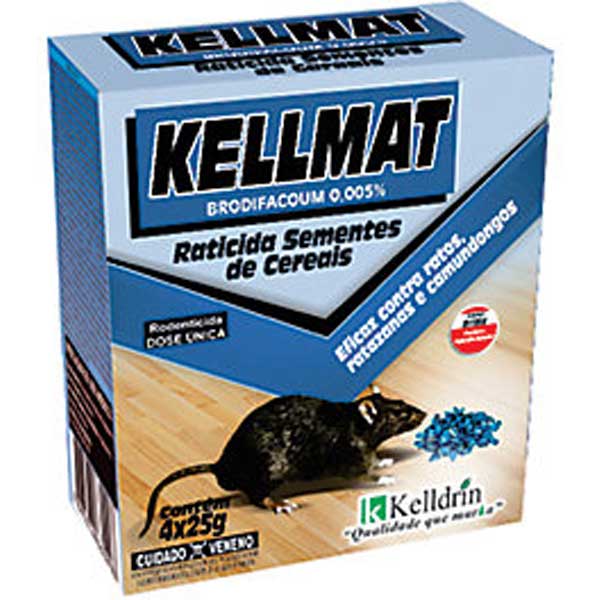 RATICIDA KELLMAT SEM CEREAIS 4X25GR