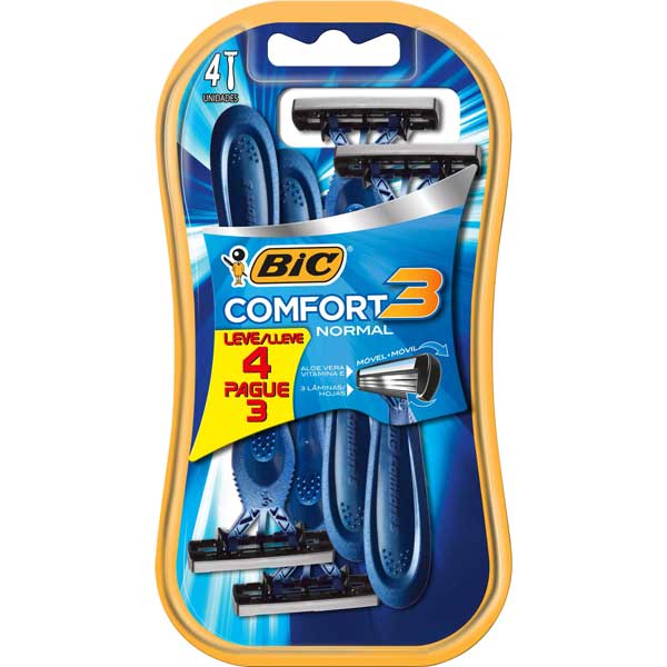 AP DE BARB BIC COMFORT3 4UN PEL NOR L4P3