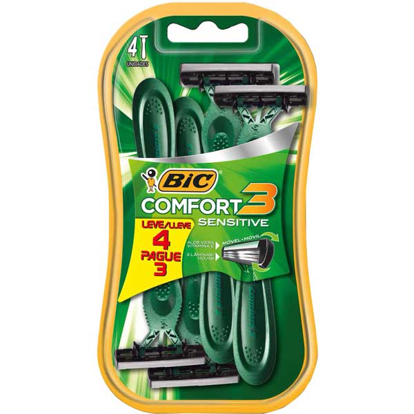 AP DE BARB BIC COMFORT3 4UN SENSIT L4P3