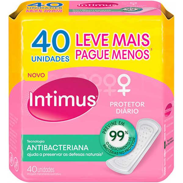 ABSORVENTE INTIMUS PROTETOR DIÁRIO ANTIBACTERIANO 40 UN