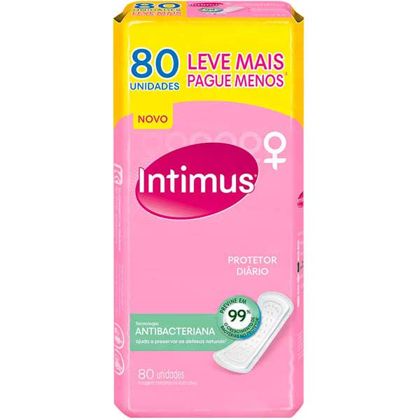 ABSORVENTE INTIMUS PROTETOR DIÁRIO ANTIBACTERIANO 80 UN