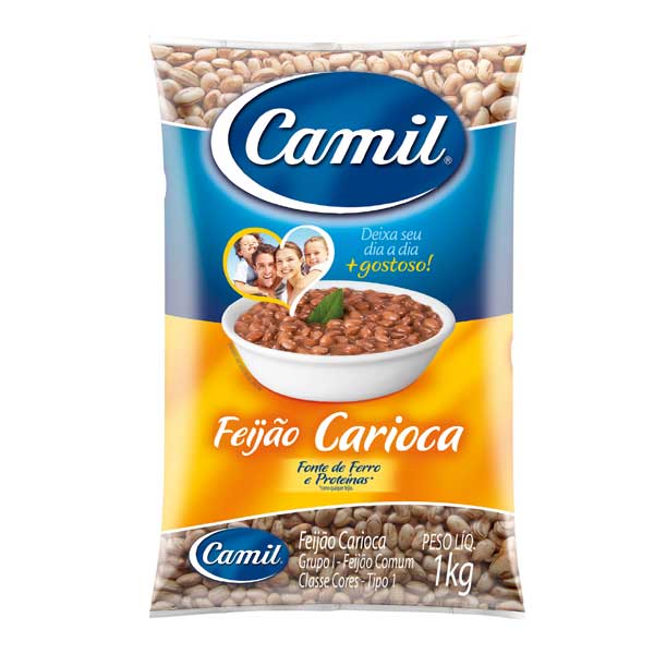 FEIJÃO CARIOCA TIPO 1 CAMIL PACOTE 1KG
