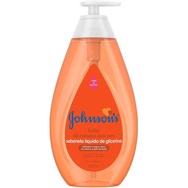 SABONETE LÍQUIDO DE GLICERINA DA CABEÇA AOS PÉS JOHNSONS BABY FRASCO 750ML