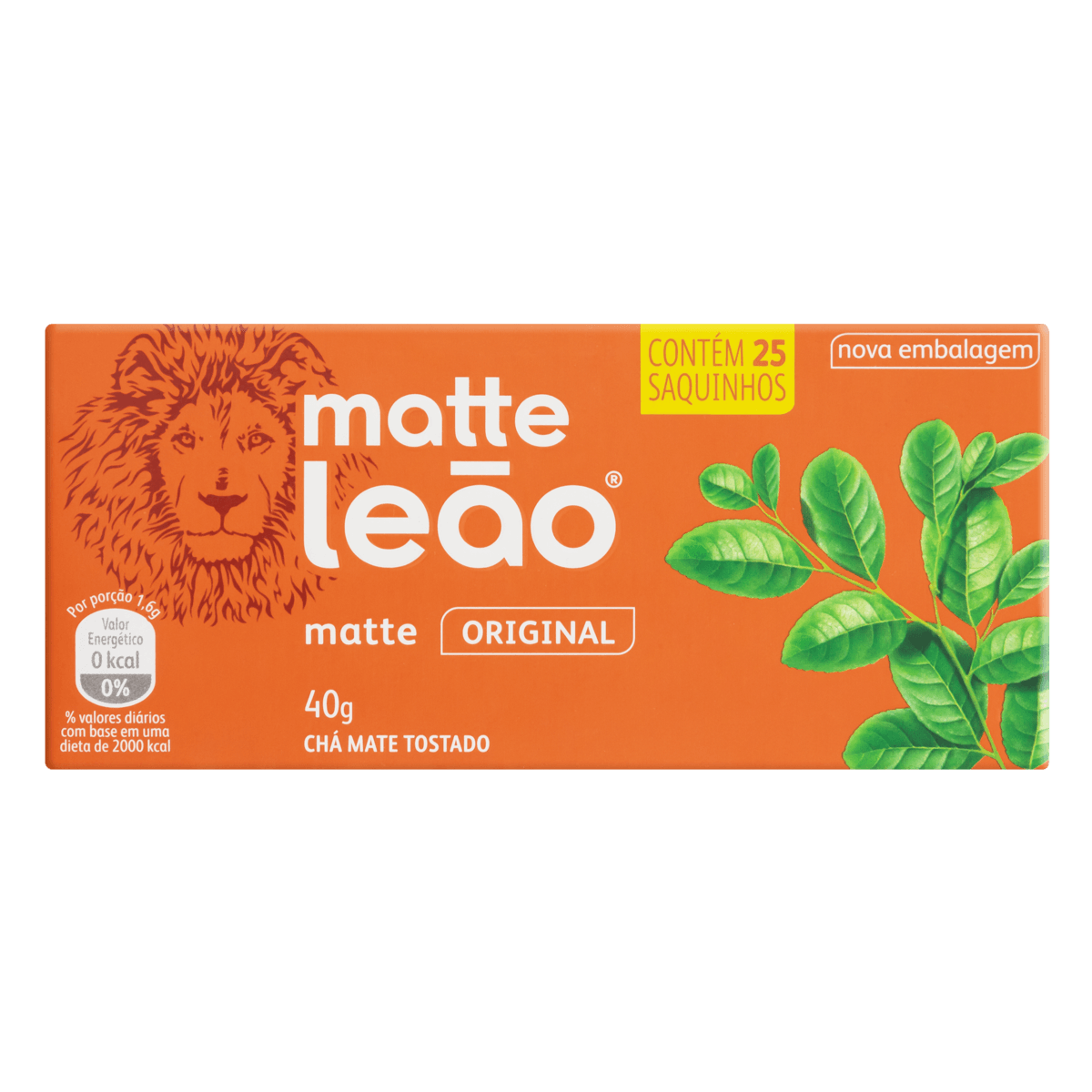 CHA LEAO MATTE NATURAL 25 SAQUINHOS 1,6G
