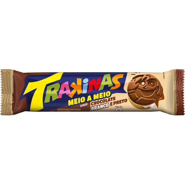 BISC TRAKINAS RECH 126G MEIO CHOC BCO