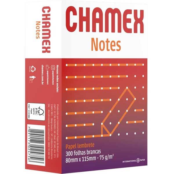 PAPEL CHAMEX NOTES 80X115MM 300FLS