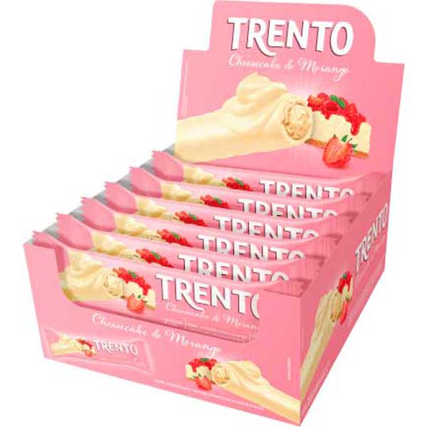 CHOC TRENTO 16X29G CHEESE CAKE MORANGO