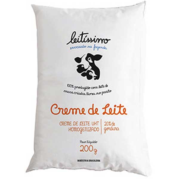 CREME DE LEITE UHT HOMOGENEIZADO LEITÍSSIMO PACOTE 200G
