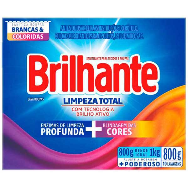 DET PO BRILHANTE 800G CX LIMPEZA TOT