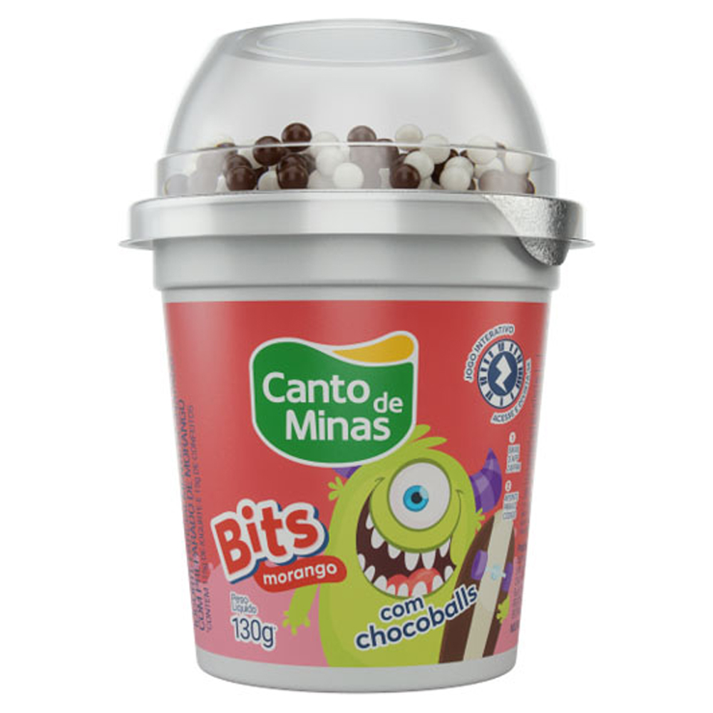 IOGURTE CANTO MINAS 130G BITS MORANGO