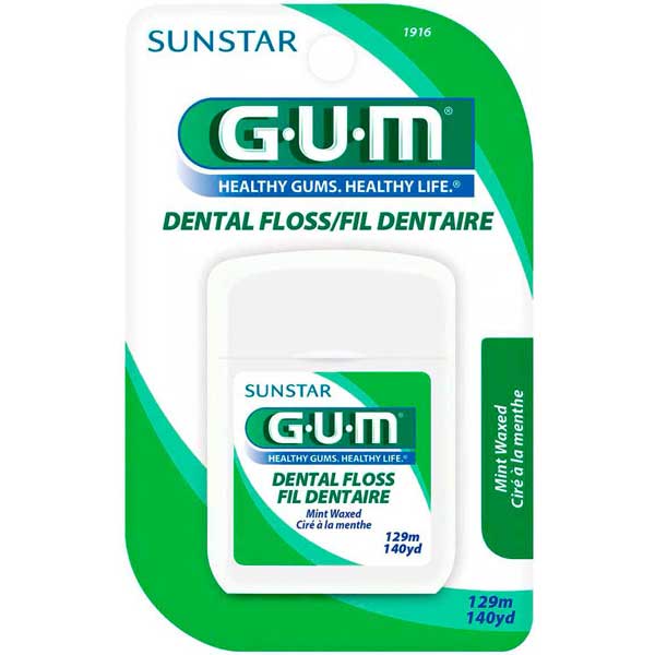 FIO DENTAL ENCERADO MENTA GUM 129M