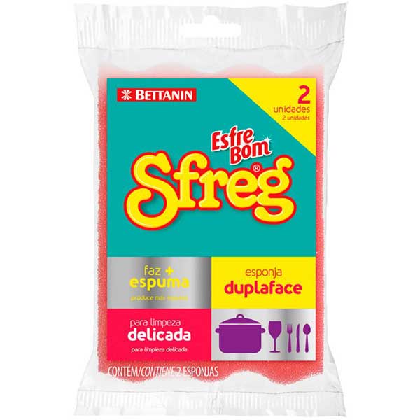 ESPONJA DUPLA FACE ESFREBOM SFREGA 2UN