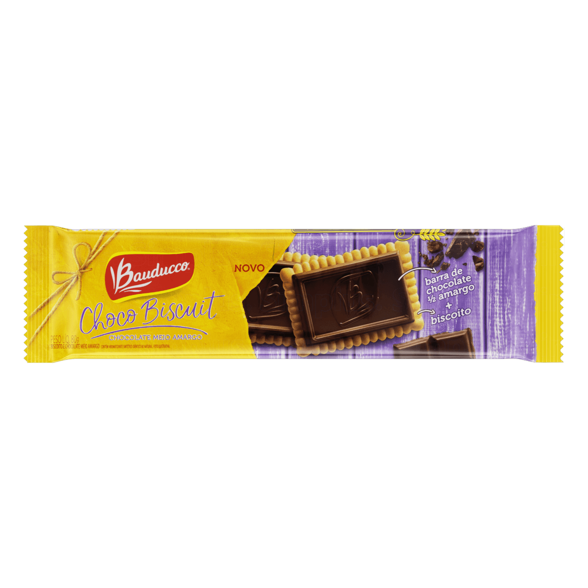 BISC BAUD CHOCO BISCUIT 80G MEIO AMARGO