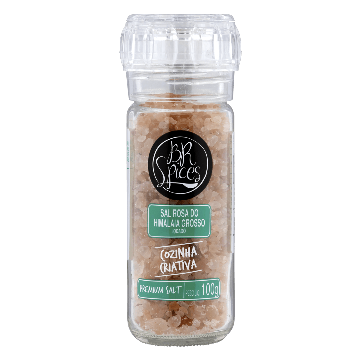 SAL ROSA DO HIMALAIA GROSSO COM MOEDOR INTEGRAL BR SPICES SALT SELECTION VIDRO 100G